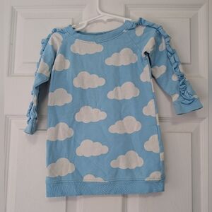 MONICA+ANDY girl's blue dress with white clouds size 12-18 months